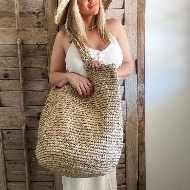 Seabreeze Raffia Market Tote