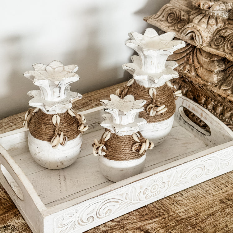 Coastal Cowrie Pineapple Decor Set