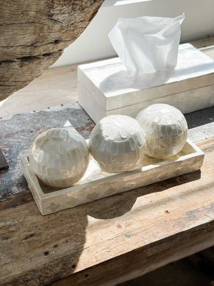 Shiloh Inlay Deco Ball – 8 cm Ivory