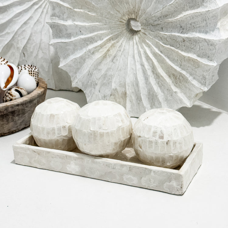 Shiloh Inlay Deco Ball – 8 cm Ivory