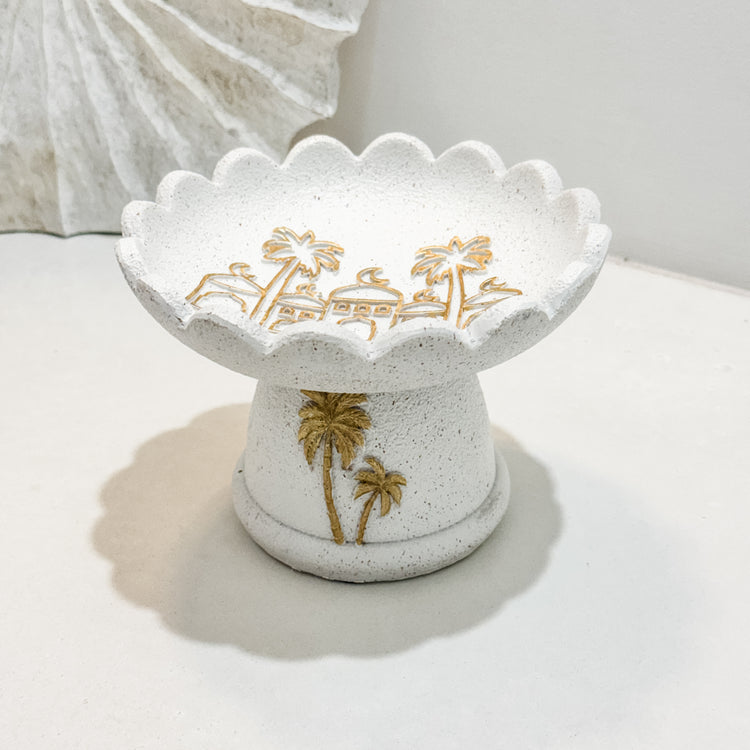 Palm Cove Scallop Pedestal Bowl