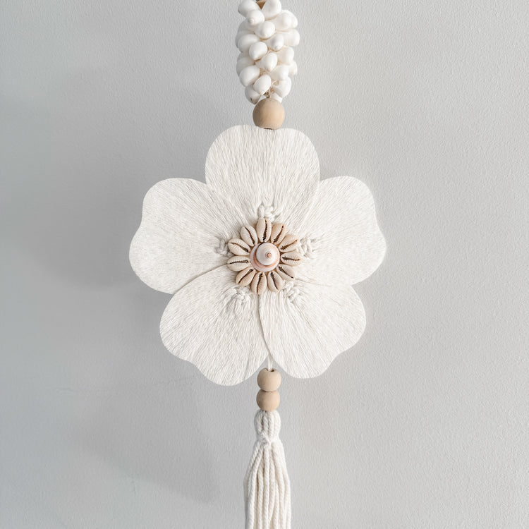 Flower & White Shell Tassel