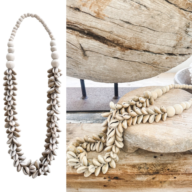 Cowrie Shell & Natural Bead Necklace