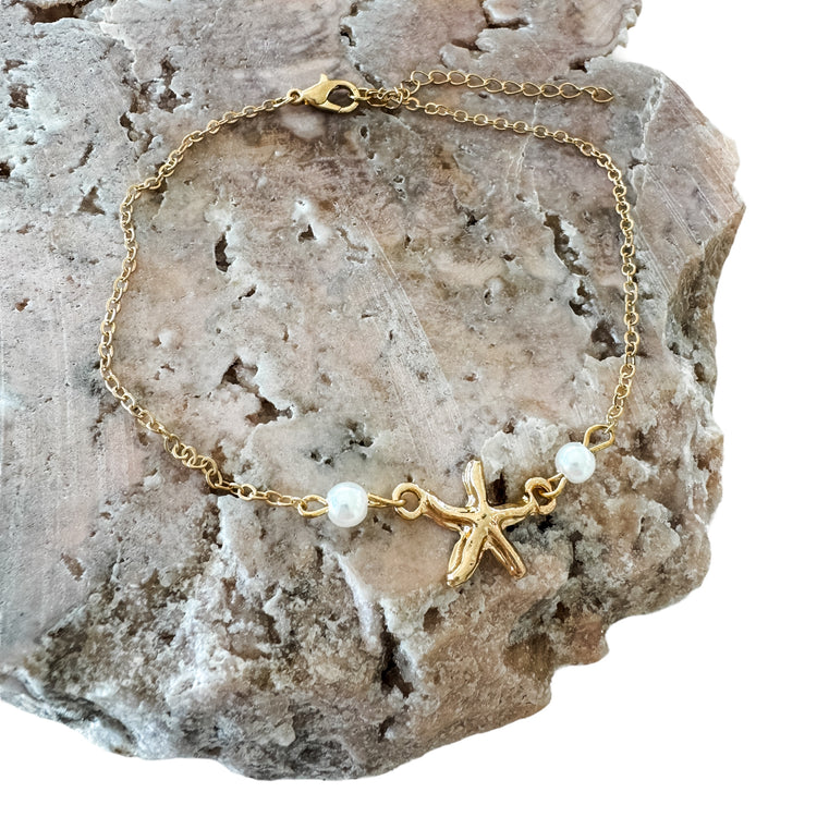 Gold Seastar Anklet | Willow & the Waves Collection
