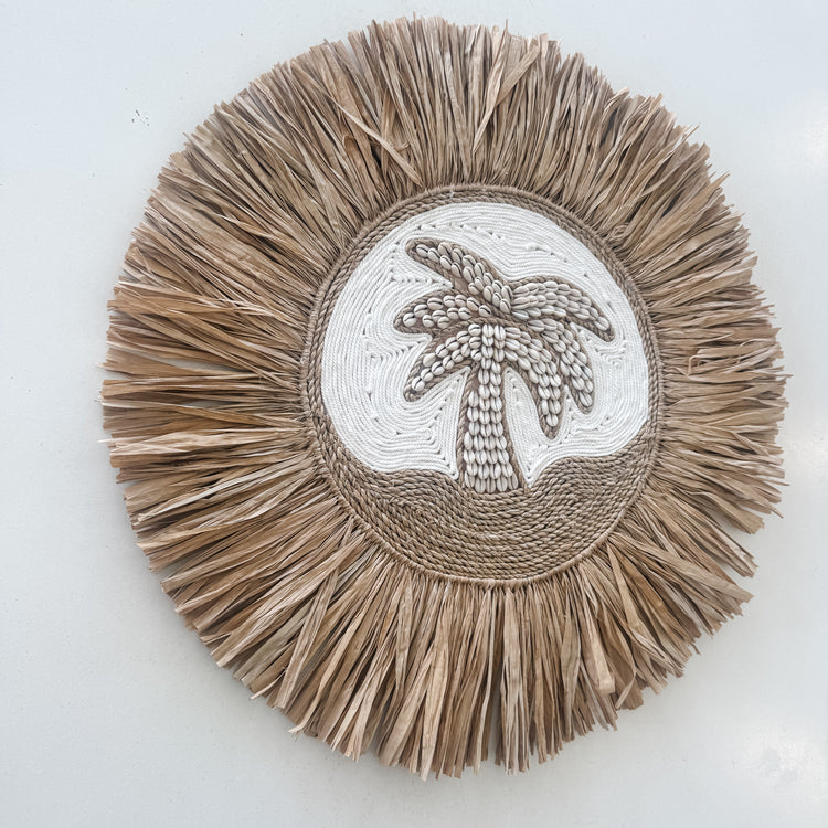 Bora Bora Palm Tree Shell Wall Hanging – White Sand
