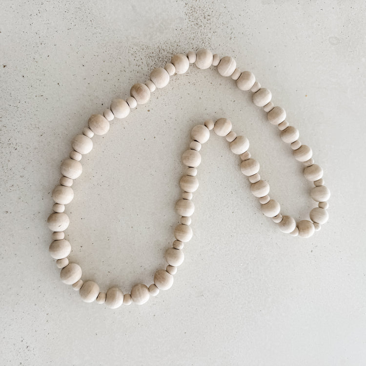 Natural Timber Bead Necklace