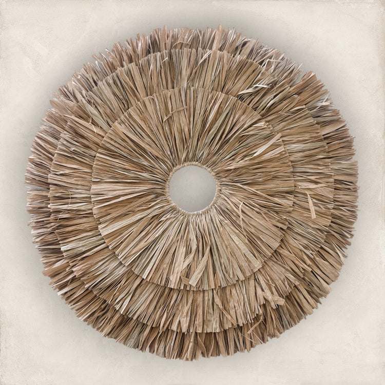 Natural Raffia Layered Wall Hanging