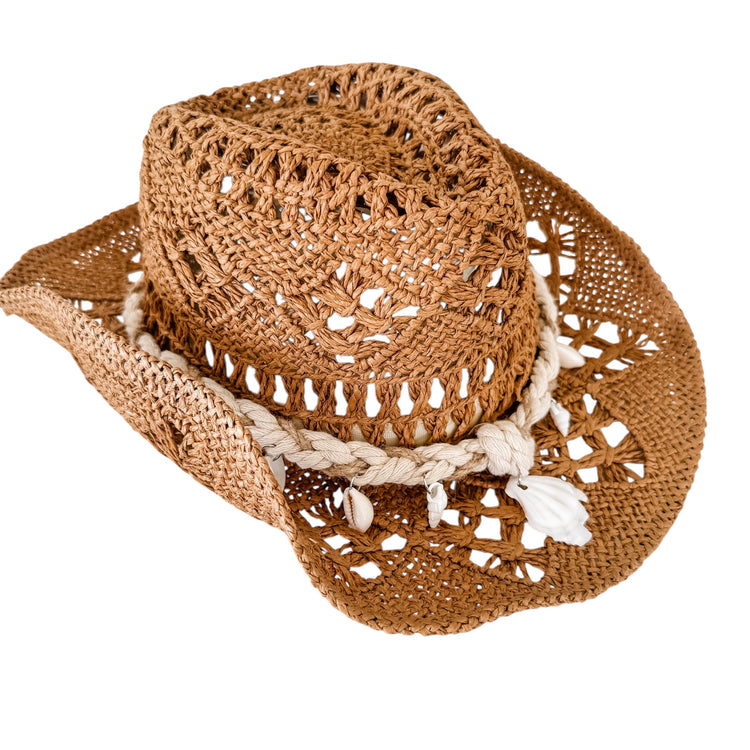 Seashell Breeze Straw Hat | Brown Preorder