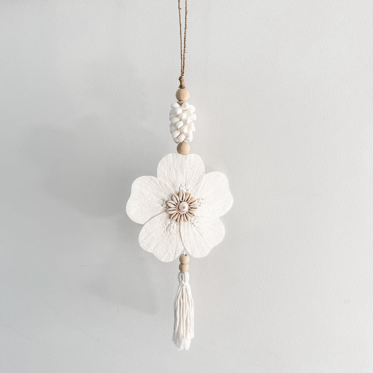 Flower & White Shell Tassel