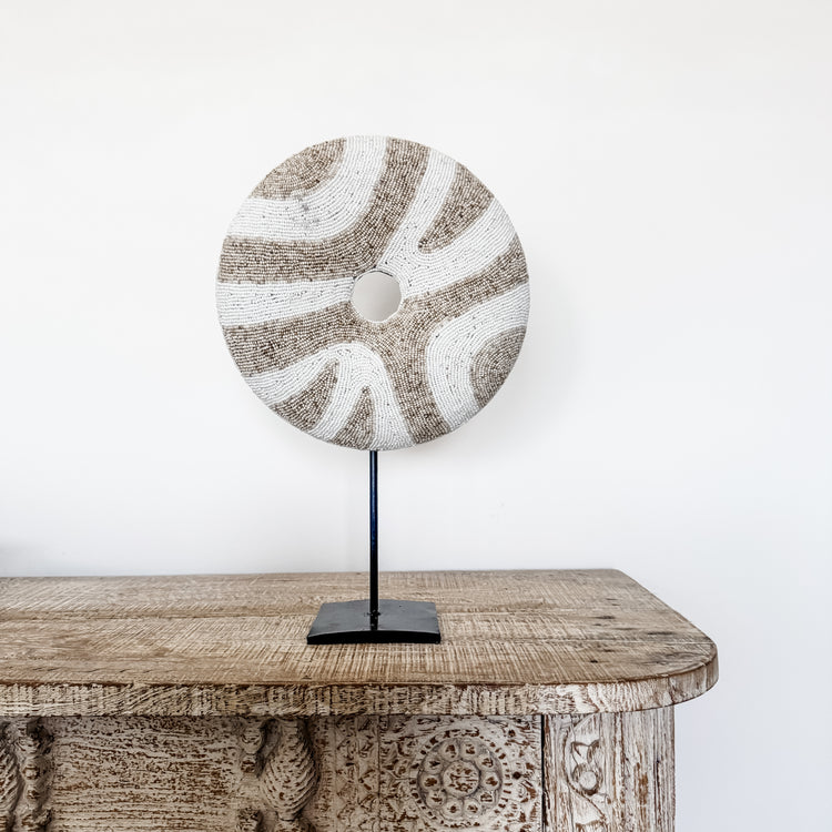 Wave Path Beaded Disc Stand