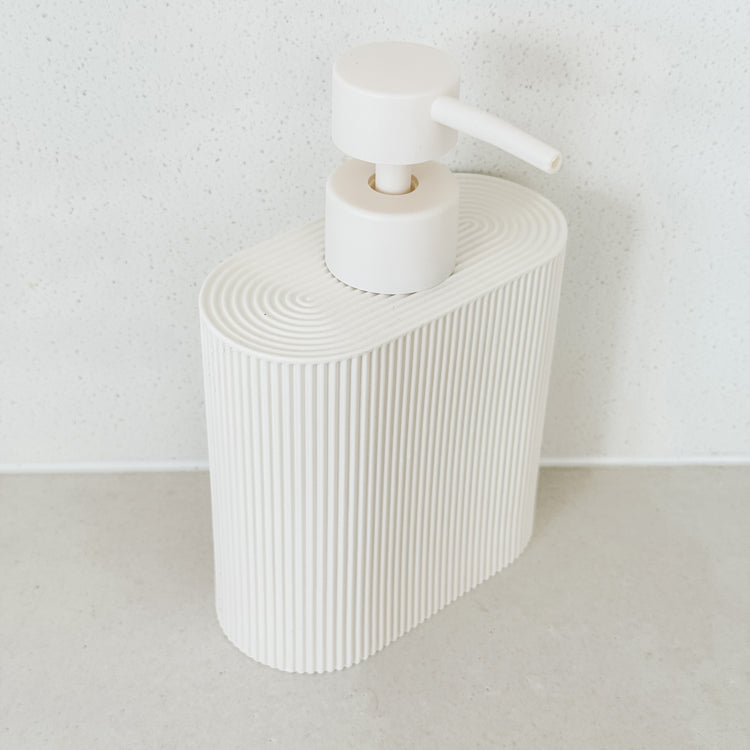Sid Ribbed Resin Dispenser – Ivory