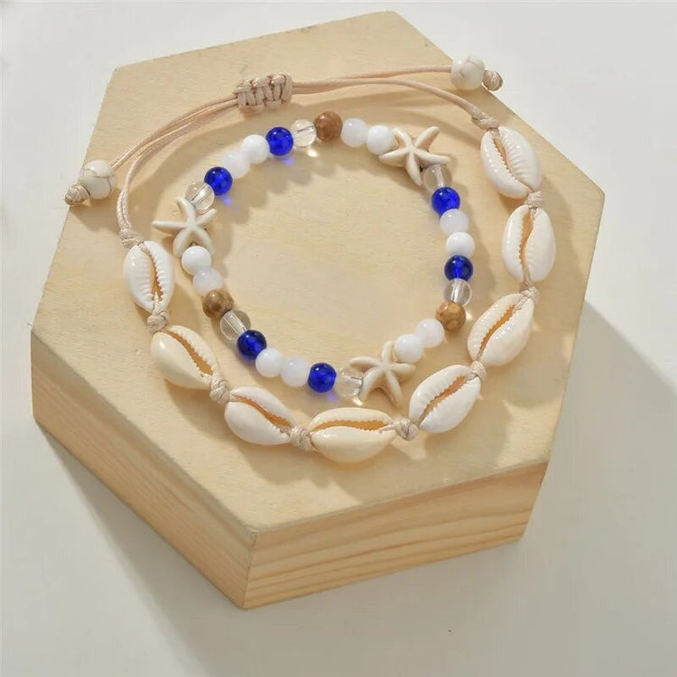 Curacao Cowrie Anklet/Bracelet Set | Willow & the Waves Collection