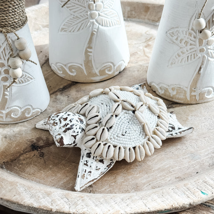 White Tropika Turtle Décor