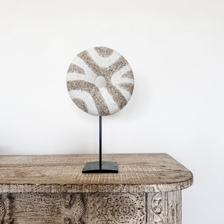 Wave Path Beaded Disc Stand