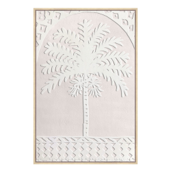 Palm 3D Painted Canvas Blush