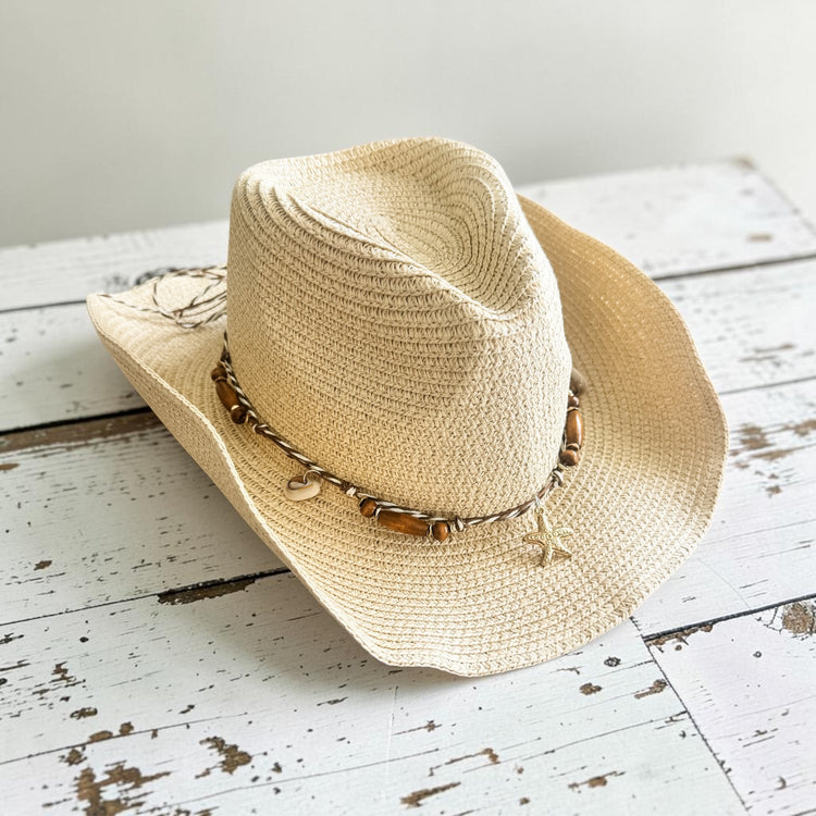 Coastal Cowgirl Hat | Natural with Starfish Charm