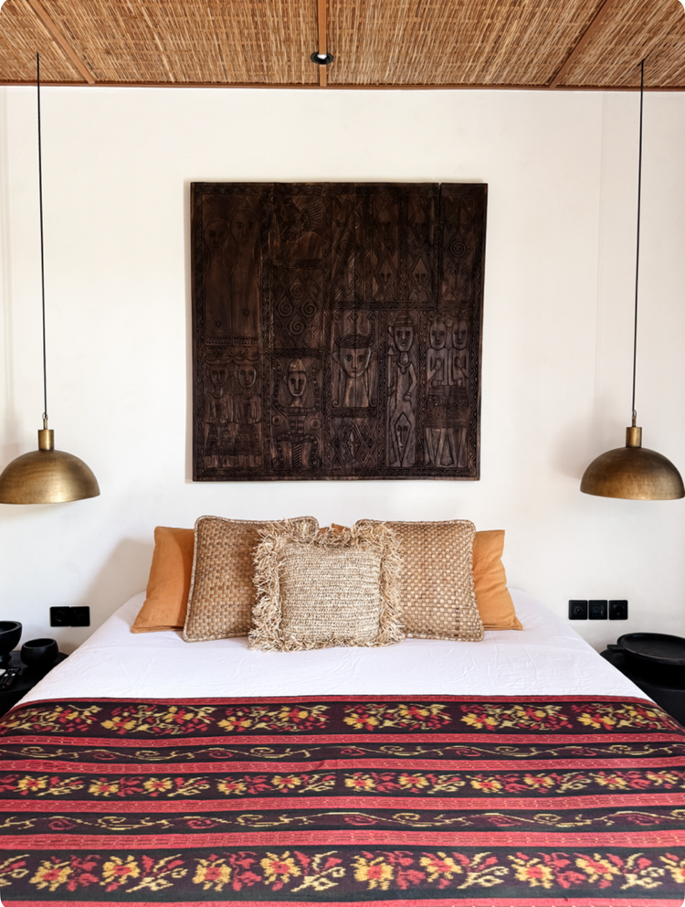 Bora Bora Raffia Cushions | Natural with Fringe | 50x50cm