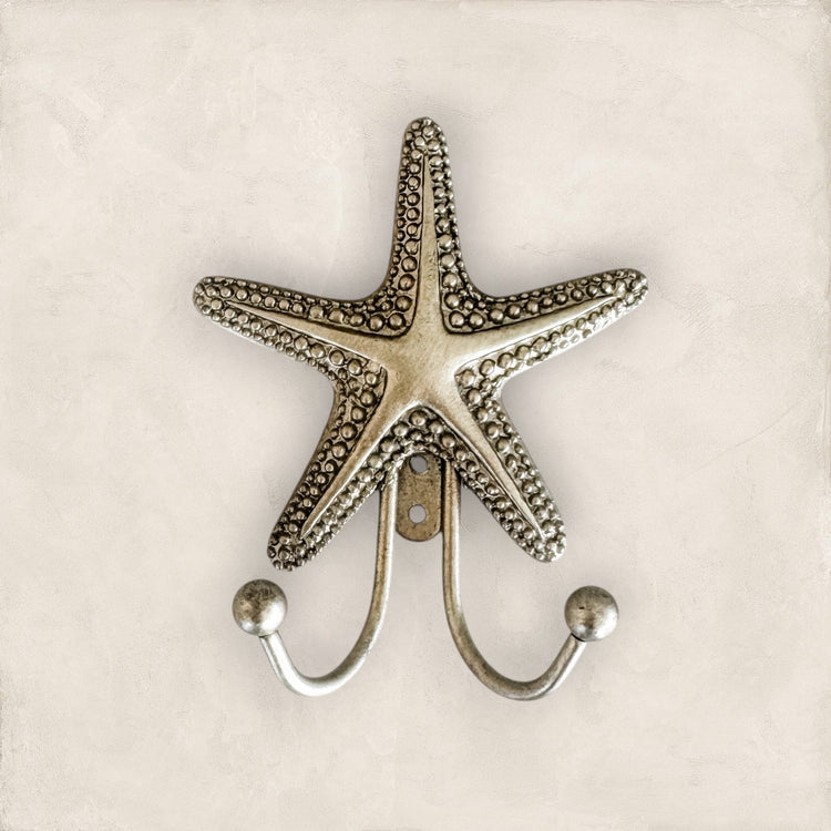 Coastal Pewter Starfish Double Hook