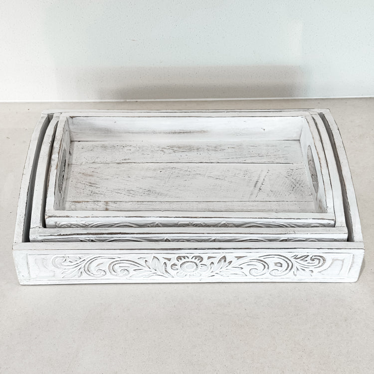 Amalfi Carved Timber Tray