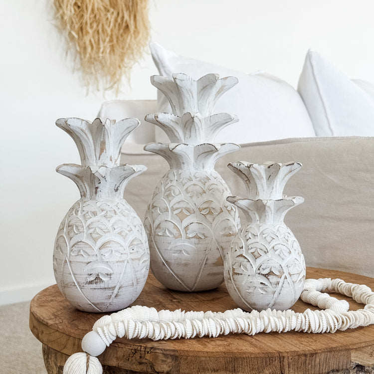 Coastal Pineapple Trio | White