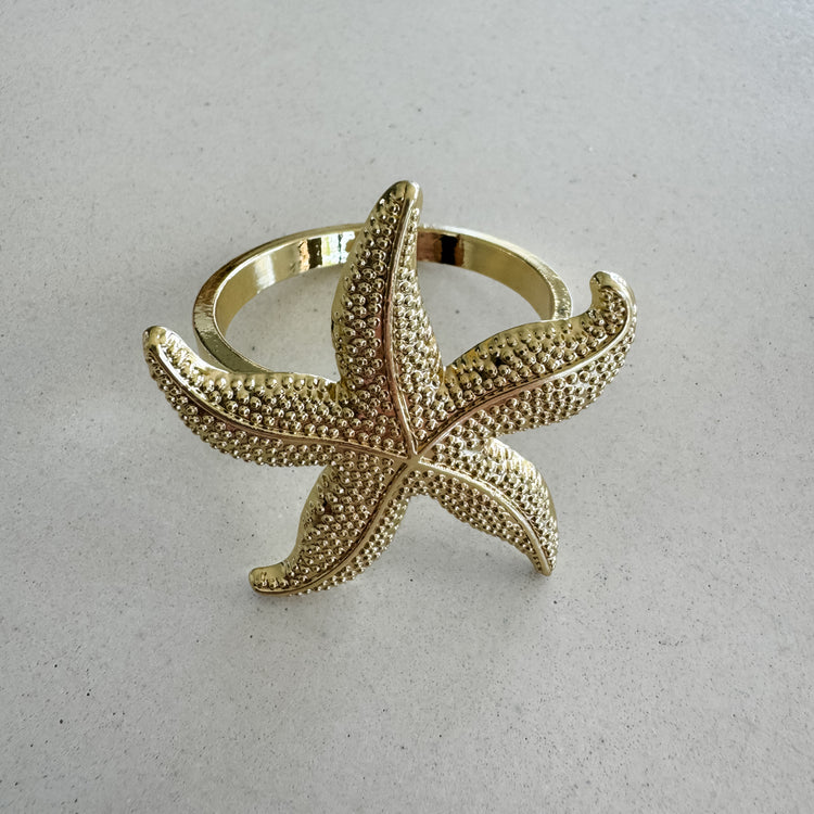 Golden Ocean Napkin Ring Set – 6 Piece