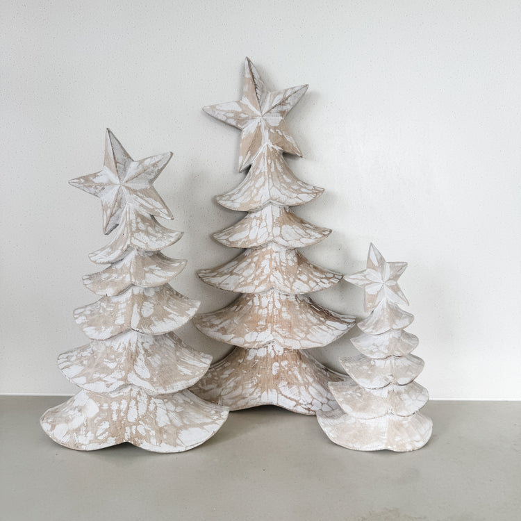 Whitewash Christmas Tree Trio – Limited Edition