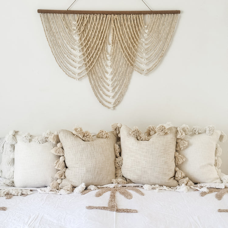 Maklak Tassel Cushion Cover – White | 45x45cm