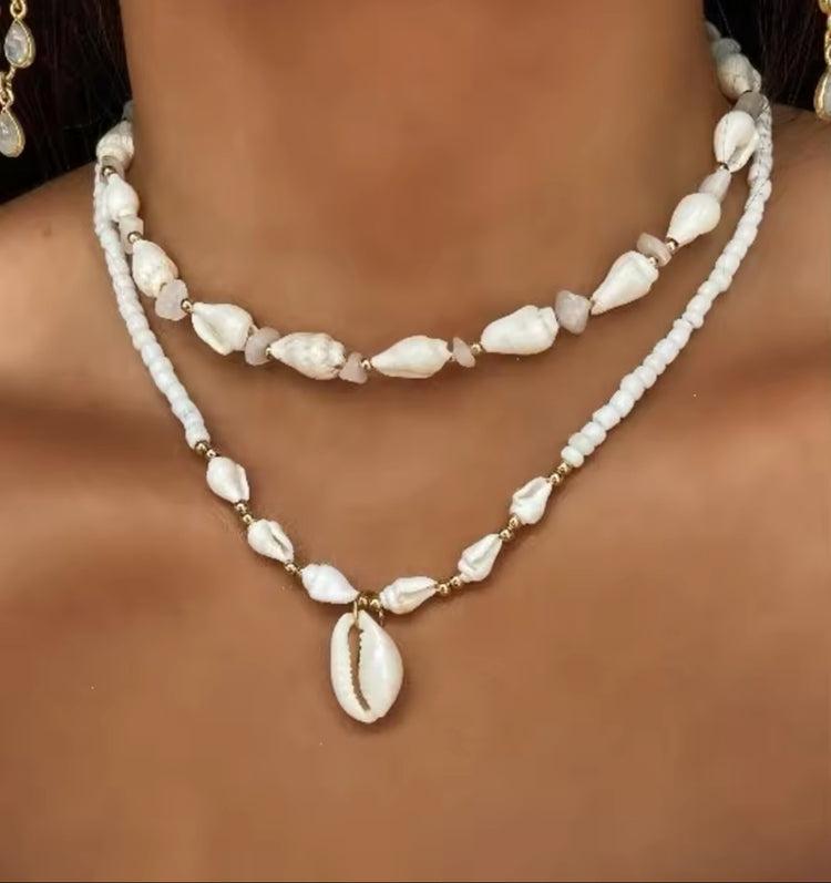 Conch Shell & Quartz Choker Combo | Willow & the Waves Collection Preorder