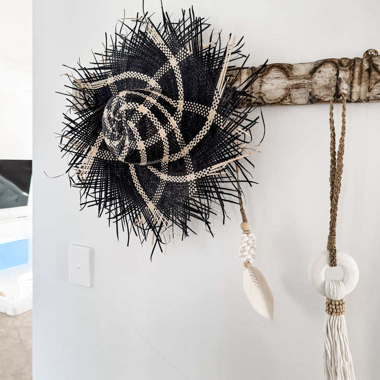 Bahamas Sun Hat | Black & Natural