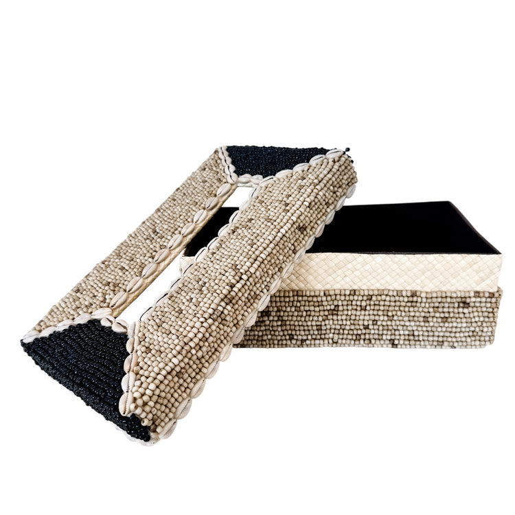 Maya Beaded & Cowrie Tissue Box Cover