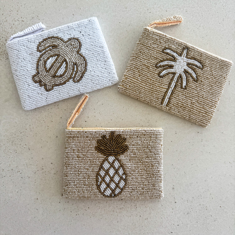 Sea Turtle Beaded Coin Purse