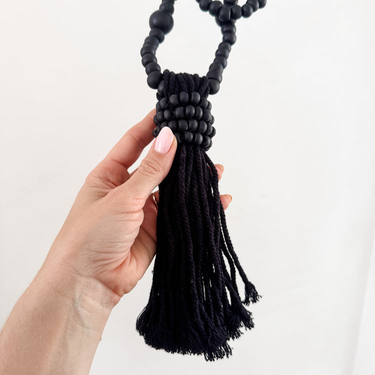 Noir Beaded Tassel Garland | 100cm
