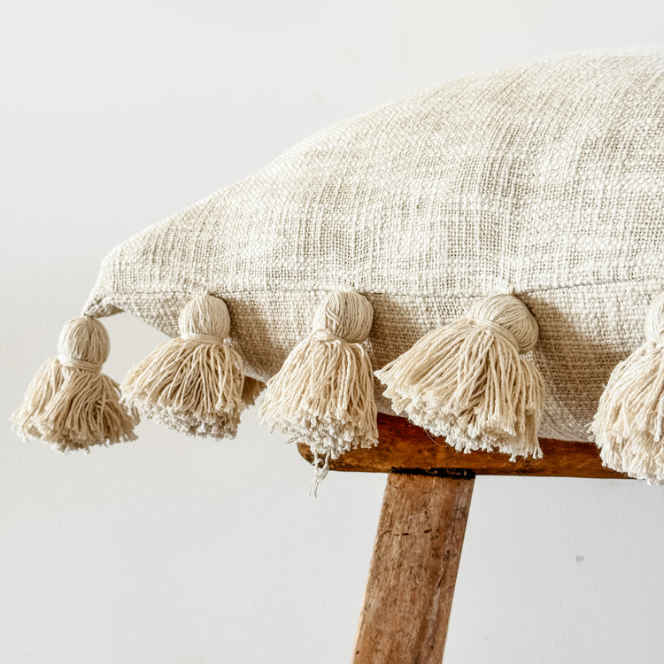 Maklak Tassel Cushion Cover – Natural | 45x45cm
