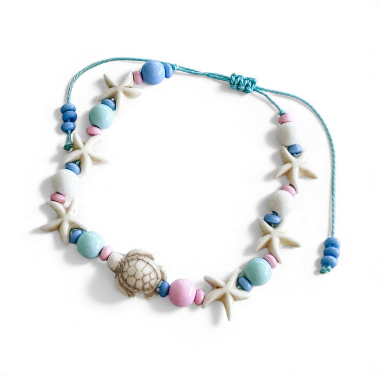 Seafoam Dreams Turtle & Starfish Anklet / Bracelet