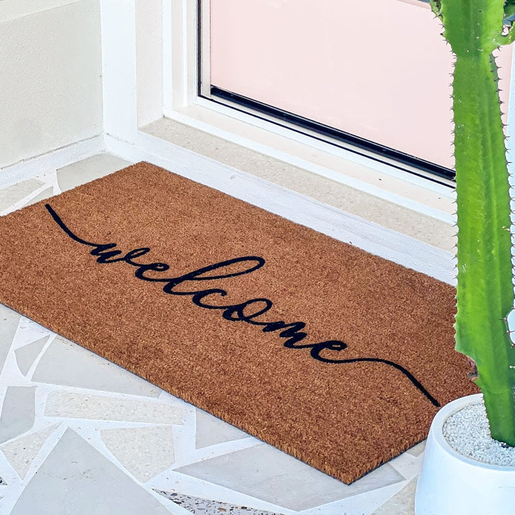 Cursive Welcome Doormat Embossed