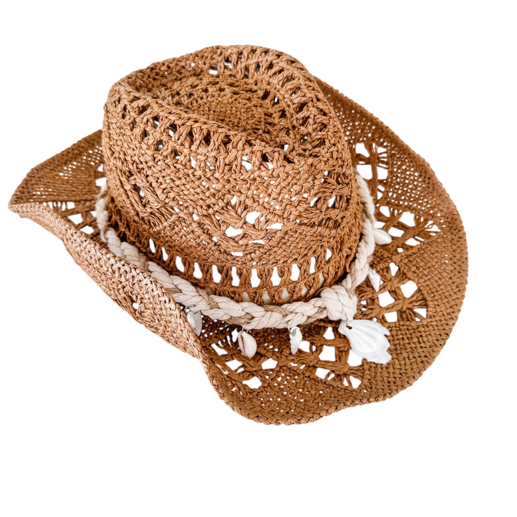 Seashell Breeze Straw Hat | Brown Preorder