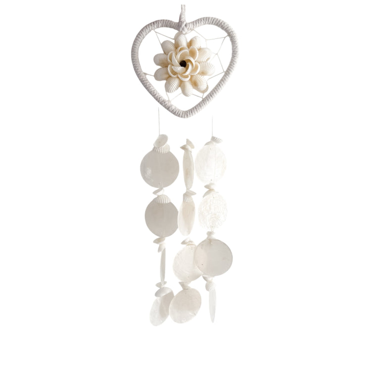 White Heart Shell Chime