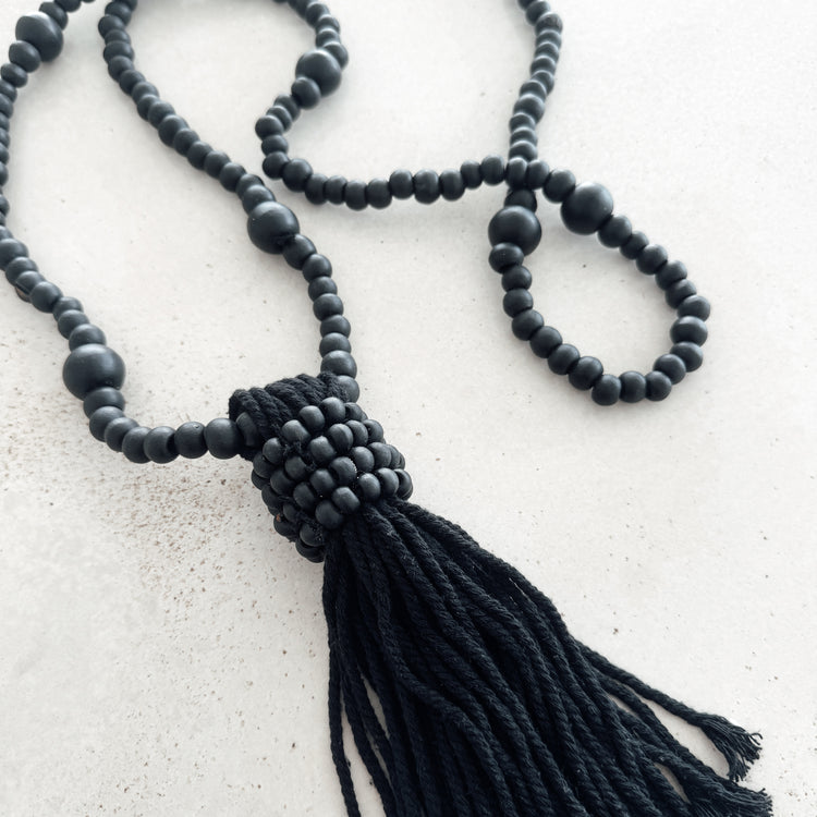 Noir Beaded Tassel Garland | 100cm