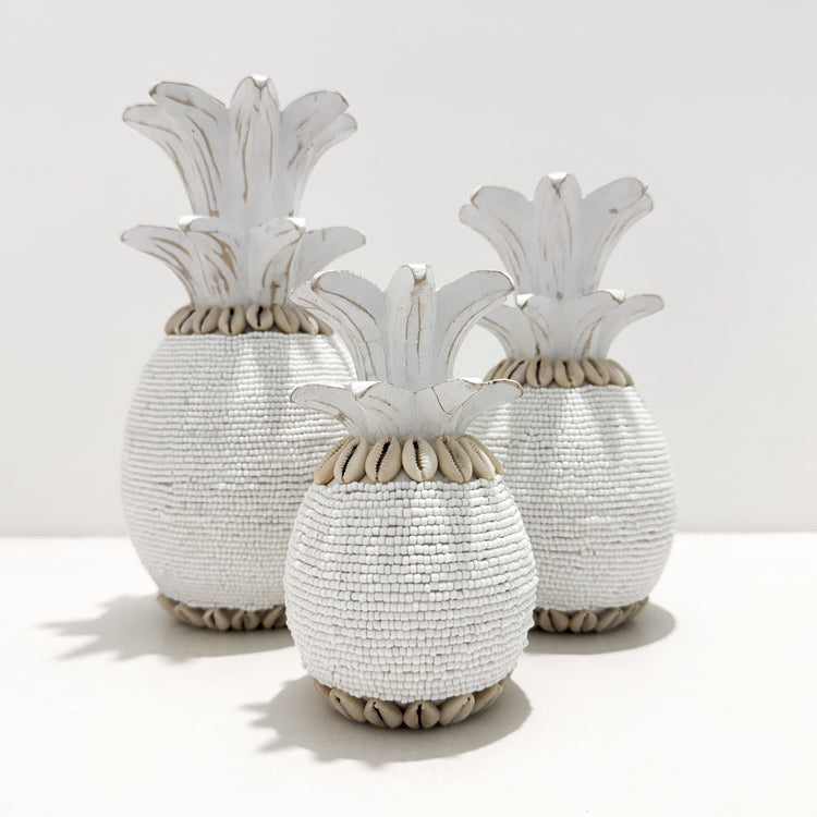 Coastal Beaded Pineapple – White