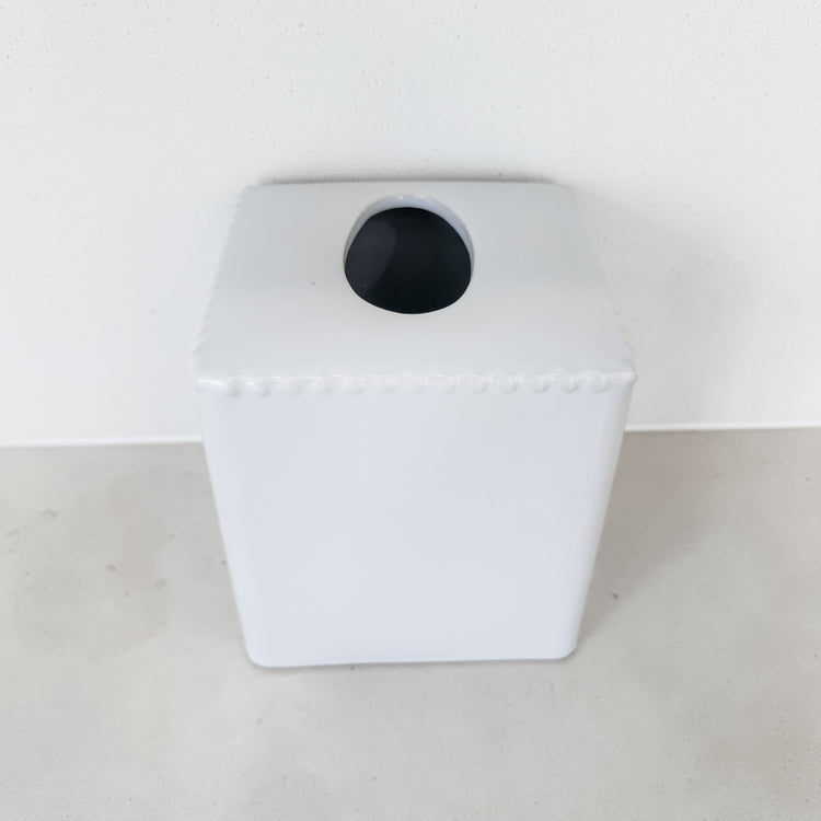Maeve White Ceramic Tissue Box