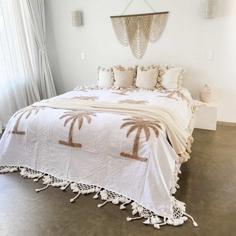 Maklak Tassel Cushion Cover – White | 45x45cm