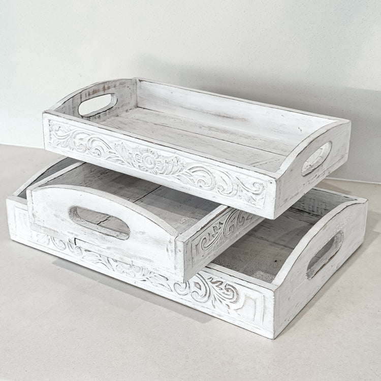 Amalfi Carved Timber Tray