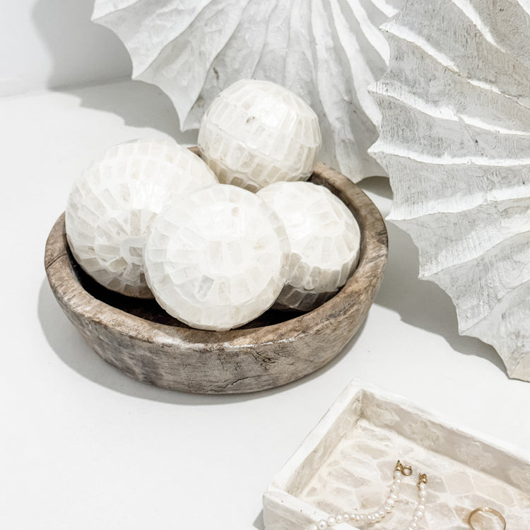 Shiloh Inlay Deco Ball – 10 cm Ivory