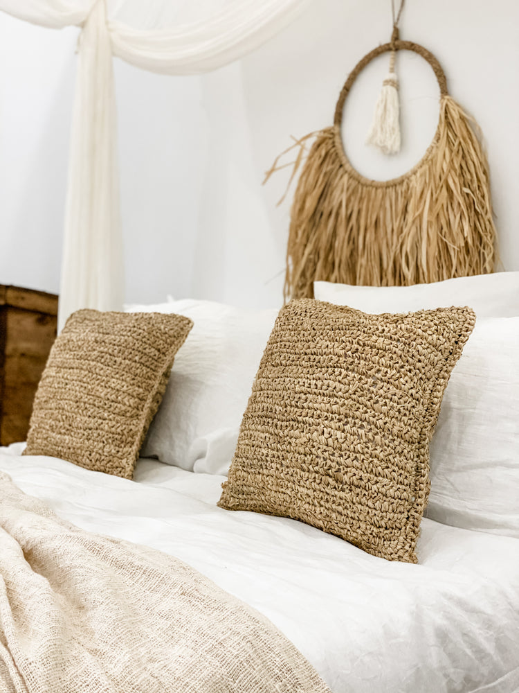 Bora Bora Raffia Cushions | Natural | 50x50cm