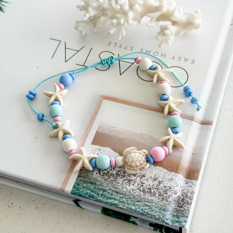 Seafoam Dreams Turtle & Starfish Anklet / Bracelet