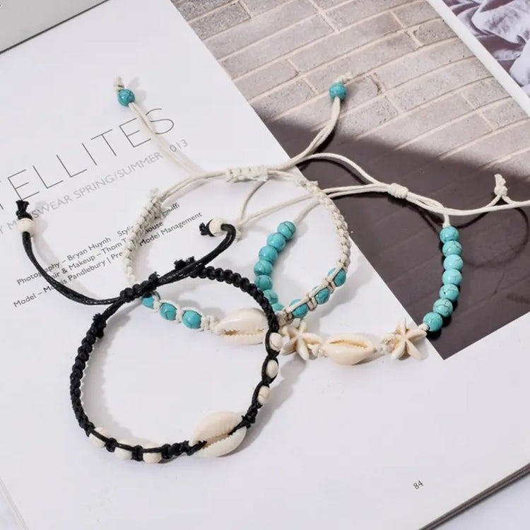 Turquoise Cowrie Anklet/Bracelet | Willow & the Waves Collection