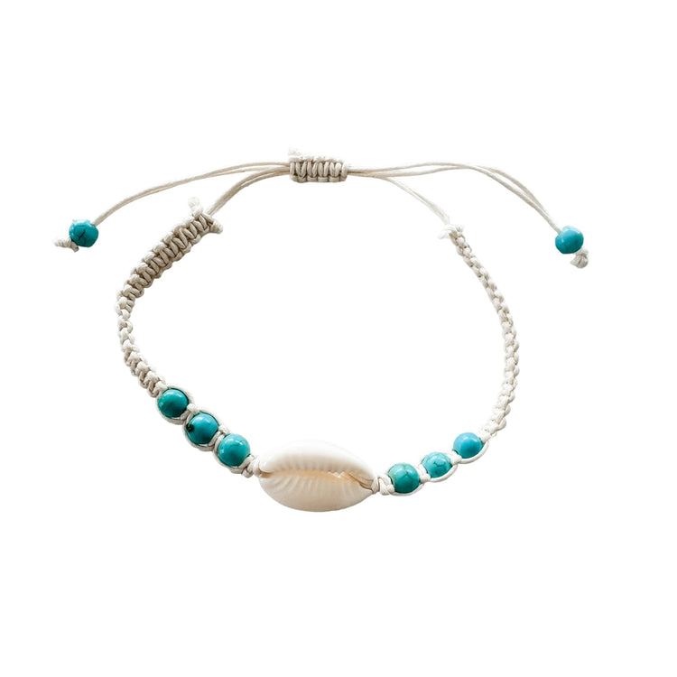 Turquoise Cowrie Anklet/Bracelet | Willow & the Waves Collection