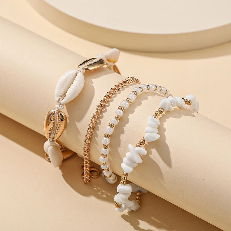 Bohemian Sea Stone Anklet/Bracelet Set | Willow & the Waves Collection
