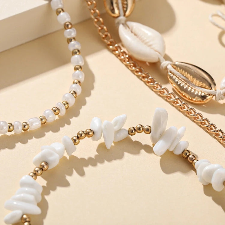 Bohemian Sea Stone Anklet/Bracelet Set | Willow & the Waves Collection