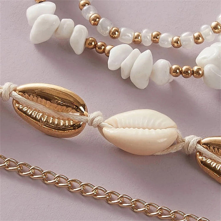 Bohemian Sea Stone Anklet/Bracelet Set | Willow & the Waves Collection